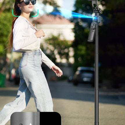 1630mm/64in C17 Tripod Selfie Stick 360° Auto Rotation Shooting Quadruped Phone Stand Face Track Bluetooth Remote Control Tripie