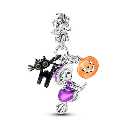 925 Sterling Silver Purple Series Butterfly Aries Gemini Safety Chains Fit Original Bracelet DIY Jewelry Making Gift For Women