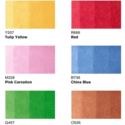 WINSOR&NEWTON Professional Promarker Pen 6/12 Colors Double-side(round toe and oblique) Drawing Design Marker Pen