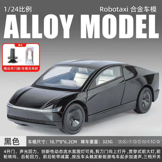 1:24 Cybercab Robotaxi Alloy Metal Diecast Model Car Sound & Light Pull Back Collection Hobby Birthday Gift With Boyfriend Boys