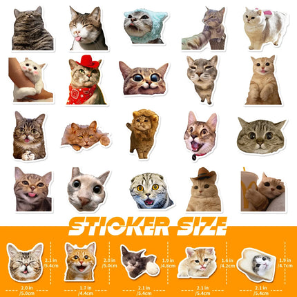 10/25/50pcs Cute Cats Meme Stickers Animal Cartoon Graffiti Decal for DIY Scrapbooking Suitcase Phone Laptop Guitar Car Kids