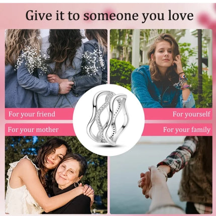 Shine Zircon Ring 925 Silver Original Stone Multi Layer Simple Infinitely Wide Rings For Women FineJewelry Wedding Party Gift