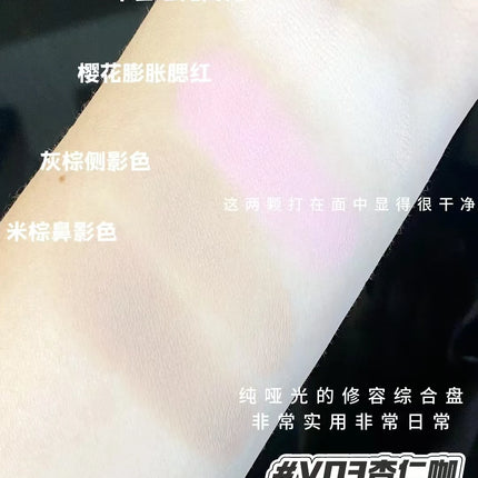 VEECCI 4 Color Contour Palette Powder Matte Shimmer Bronzer Highlighter Brighten  Nude Tones Longlasting Facial  Makeup