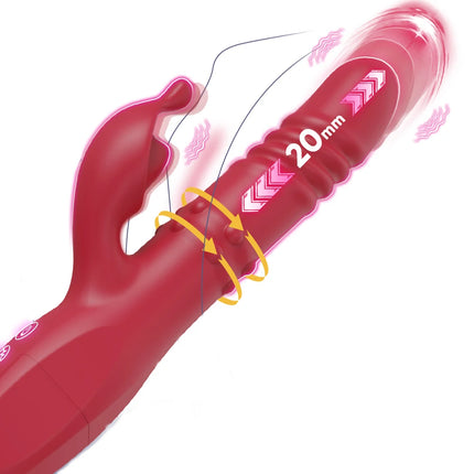 Rabbit Vibrator For Women Powerful G Spot Telescopic Rotating Clitoris Vagina Stimulator Female Masturbator For Adult Sexy Toys