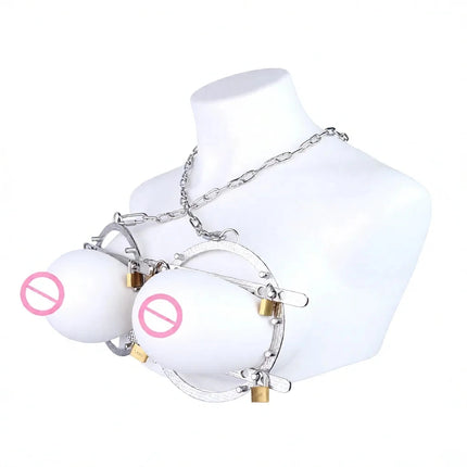 QKKQ Wearable Stainless Steel Breast Bondage Sexy Tools Chest Stimulate Nipples Massager BDSM Sex Toys Couple Erotic Accessories
