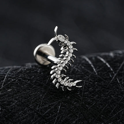 Right Grand ASTM F136 Titanium 16G Gothic Centipede Cartilage Earring Punk Helix Tragus Conch Snug Ear Labret Piercing Jewelry