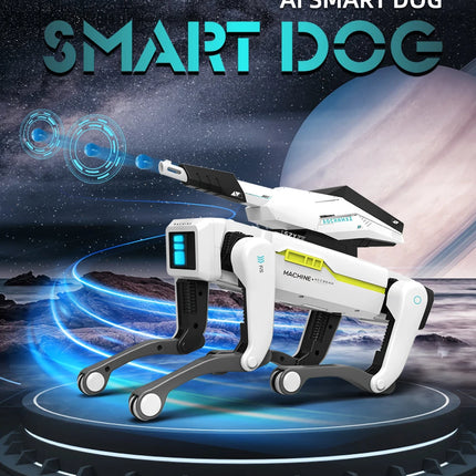 Teeggi Electric RC Intelligent Robot Dog Multifunction RC Mechanical Dog with turret Educational Toy Bionic Smart Robot Toy Gift