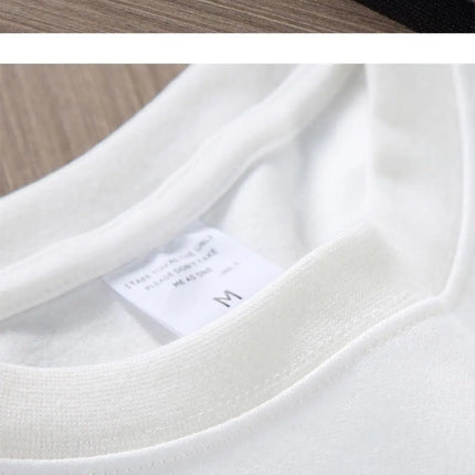 Black White GSM 500g Heavy-duty Pure Cotton T-shirt Thickened Threaded Round Neck Short Sleeves Three Needle Half Sleeve Tees