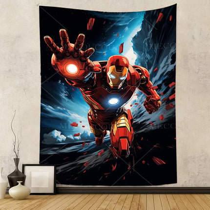 Iron Man Red Flash Backdrop for Birthday Party Decor Hero Marvel Superhero Background for Baby Shower Party Cake Table Supplies