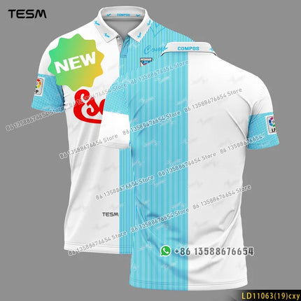 TESM Summer POLO Shirt Men Summer Sports V-neck T-shirt Street Trendy Short Sleeve 3D HD Print T-shirt