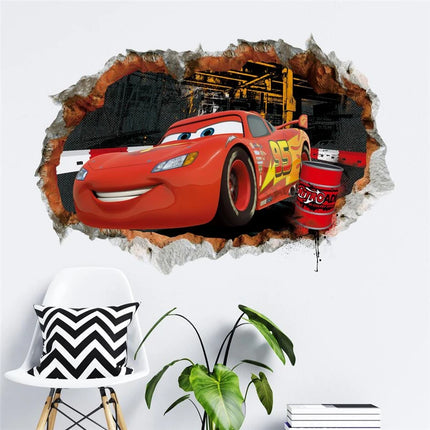 Disney Cartoon Car Lighting McQueen Wall Stickers For Kids Room Home Bedroom PVC Decor Cartoon Movie Mural Art Decals