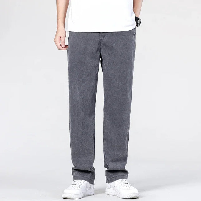 Summer New Baggy Jeans Men's Classic Thin Lyocell Fabric High Quality Straight Casual Pants Soft Denim Trousers Coffee Blue Gray