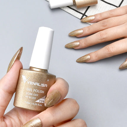 #758 Milky White Venalisa Nail Gel Polish Pearl Color Fall Nails TPO Free Long Wear Diamond Top Soak Off UV LED Gel Nail 7.5ml