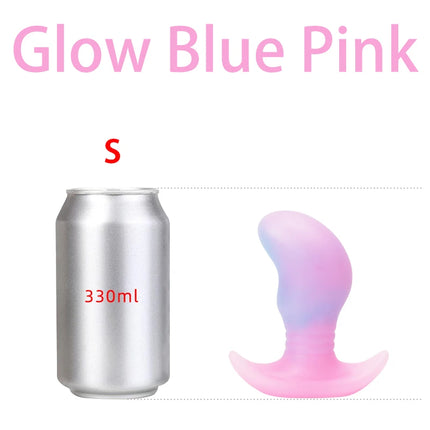 Glow in The Dark Colorful Silicone Buttocks Butt Plug Soft Women's Gay Men Prostate Massager