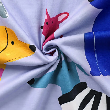 Women's Tee - Colorful Cartoon Dog Pattern Graphic, Playful Pet Print Design for Casual Daily Wear