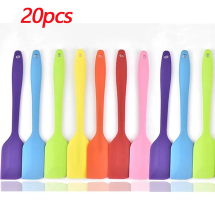 5/10/15/20PCS Random Color Silicone Spatulas Cream Spatula Cake Cream Scraper Baking Cake Tool Heat-resistant Seamless Scraper