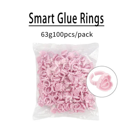 Wholesale 100Pcs Disposable Eyelash Glue Fan Cup Rings Holder Container Tattoo Pigment Eyelash Extension Tools Lash Supplies