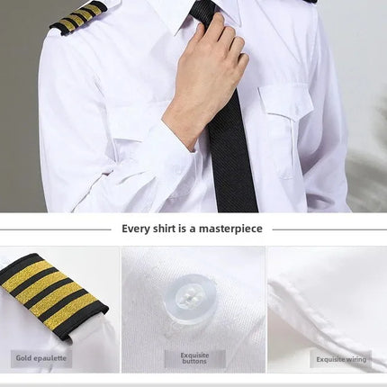 Air Force Pilot Uniform Men's Shirt Flying Clothes Nightclub Aviation Clothes Engineer Military Uniform Square Collar Other Mate