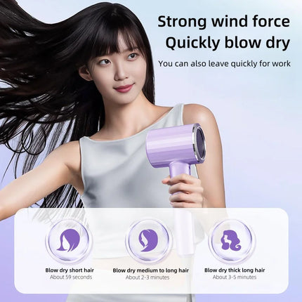 2400W High-Power Hair Dryer, Blue Light Ion Silent Magnetic Suction Hanger, Household Hair Salon Quick Drying Hair Dryer