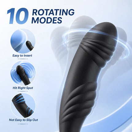 Anal Vibrator for Men Gay Prostate Massager With 10 Vibrating Cock Ring APP 10 Intense Rotating Male Sex Toy Butt Plug for Men