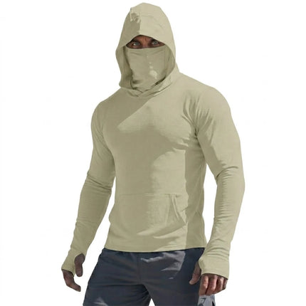 UPF50+ Performance T-Shirt Man Long Sleeve Summer Hoodie Casual Sun Running Quick Dry Sunscreen Fishing Ice Silk Pullover Shirt