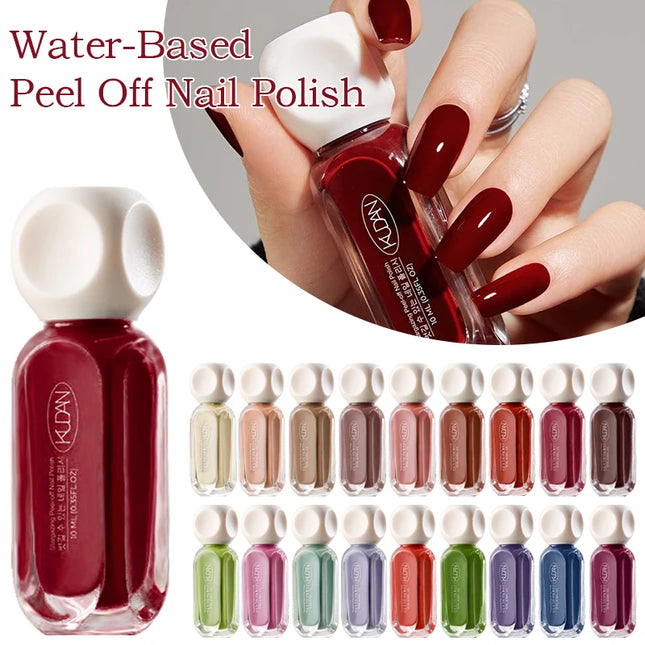 1PC 10ml Glass Bottle Water-Based Peel Off Nail Polish For Nails Colorful Chrome Varnish  Nail Art DIY Manicure No Need Lamp
