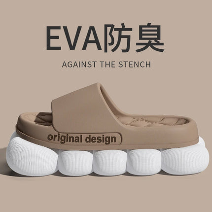 Men Trend New Summer Slippers Soft Non-slip Sole Cloud Sandals for Home Beach Indoor Outdoor