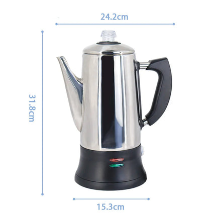 110V/220V American Percolation Electric Coffee Pot Stainless Steel Large Capacity Kettle Auto Power Off Electric Kettle 1.8L