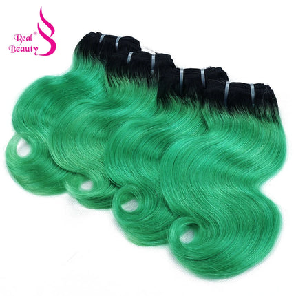 Ombre Body Wave Human Hair Bundles 8 Inch Remy Human Hair Extensions 50g 4pcs Bob Black Root Grey Pink Grey Blue Purple Hair