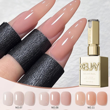 6Pcs 15ml Ice Nude Peelable Polish, UV/LED - set, Formaldehyde - free Oval, Glossy. Good for Salon & DIY Gel Set