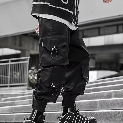 Men Joggers Cargo Pants Multi-pocket Elastic Waist Harem Pants Men Casual Hip Hop Streetwear Sweatpants Pencil Pants Techwear