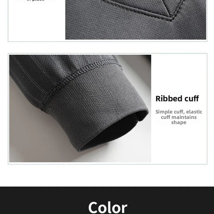 Men's Winter Thickened Fleece Lined Knitwear Polo Shirt Long Sleeve Loose Fit Solid Color Thermal Base Layer Two-Piece Look