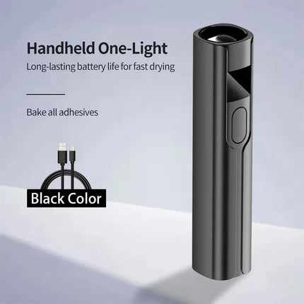 365nm UV LED Flashlight USB Rechargeable Lantern Mini Portable Nail Lamp Money Detector Lamp Urine Stains Detector Light