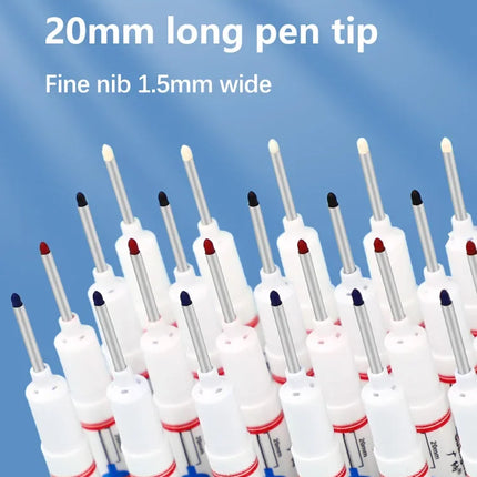 4Pcs/Set 20mm Deep Hole Long Nib Head Markers For Metal Perforating Pen Waterproof Bathroom Woodworking Decoration Multi-Purpose