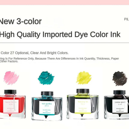 Pilot 25 Colors 15/50ml Colorful Fountain Pens Ink Various Colors Glass Bottled Ink Pen Refill Cartridge School Office Supplies