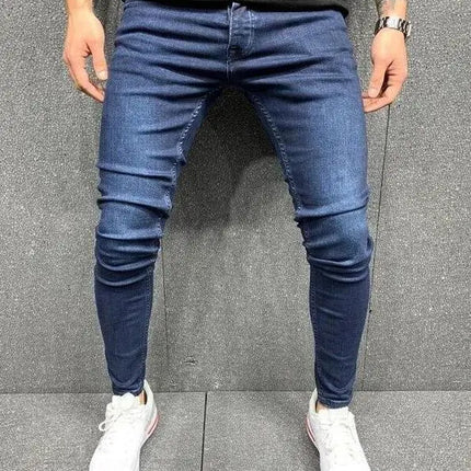 new White Embroidery Jeans Men Cotton Stretchy Ripped Skinny Jeans High Quality Hip Hop Black Hole Slim Fit Oversize Denim Pants