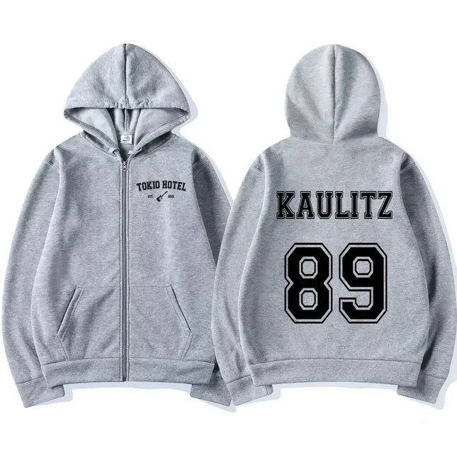 Rock Band Tokio Hotel Kaulitz Zipper Hoodies Men's Clothing Autumn Winter Zip Up Hooded Sweatshirts Casual Vintage Hoodie Jacket