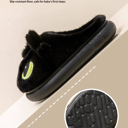 Winter Cute How To Train Your Dragon Toothless Slippers  Include Heel Furry Couple Anti-slip Keep Warm Good Looks Shoes Gift