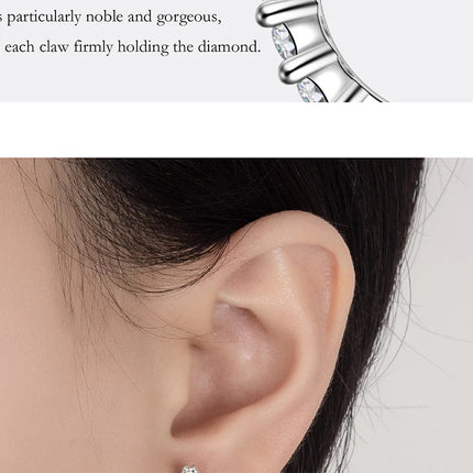 PERMANY 1CT Full Moissanite Earrings for Women S925 Pure Silver Laboratory Certified Cultivation Diamond Luxury Party Jewelry