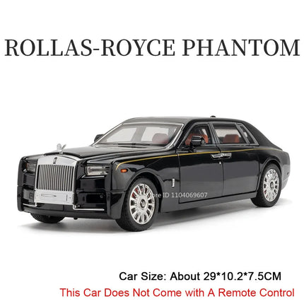 1:18 Scale RS7 Rolls-royce Phantom Car Toy Models Alloy Diecast Shock Absorption Doors Opened Sound Light for Adults Kids Gifts