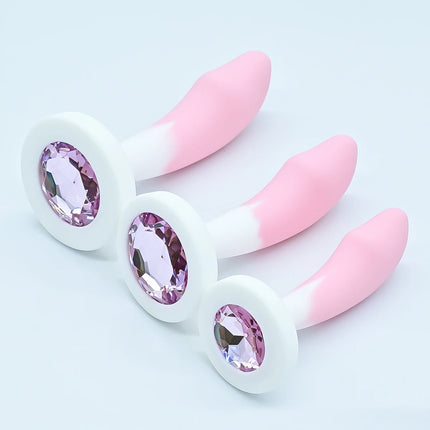 Silicone Anal Plug G-point Massage Gem Crystal Base Butt Plug Anal Masturbation Stimulator Anal Dilatancy Dildos Adult Sex Toys