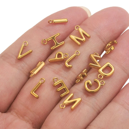 10pcs Stainless Steel A-Z Letter Charms For Necklace Bracelet English Alphabet Initial Letter Pendants Jewelry Makings Wholesale