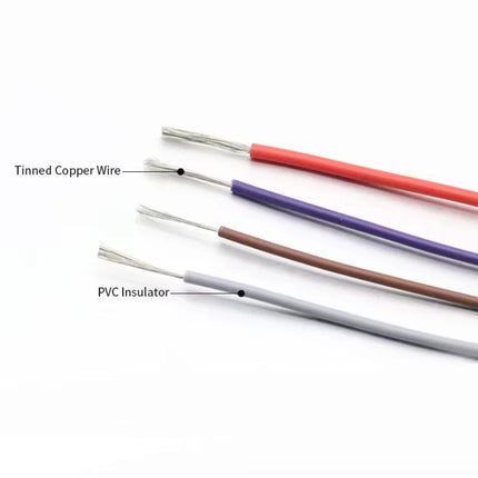 2/5m UL1007 Electronic Wires AWG 30 28 26 24 22 20 18 16 DIY LED Lamp Lighting Wire Line 300V PVC Insulated Tinned Copper Cable