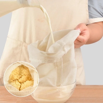 Reusable Cheese Cloth Filter Bags for Tea Yogurt Cold Brew Milk Tea Strainers Soap Herbs Spice Strainers Muslin Drawstring Bags