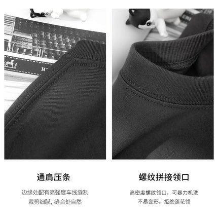 600G Heavy Cotton Short-sleeved T-shirt Men's and Women's Summer Loose Casual Trend Versatile Round Neck Half-sleeved Clothes
