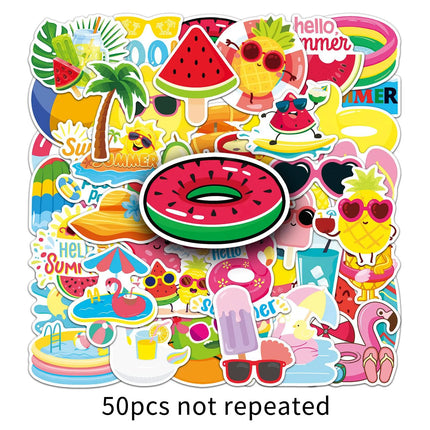 10/30/50PCS Funny Summer Graffiti Sticker Little fresh Beach Decal For Laptop Phone Guitar Skateboard Waterproof Sticker Kid Toy