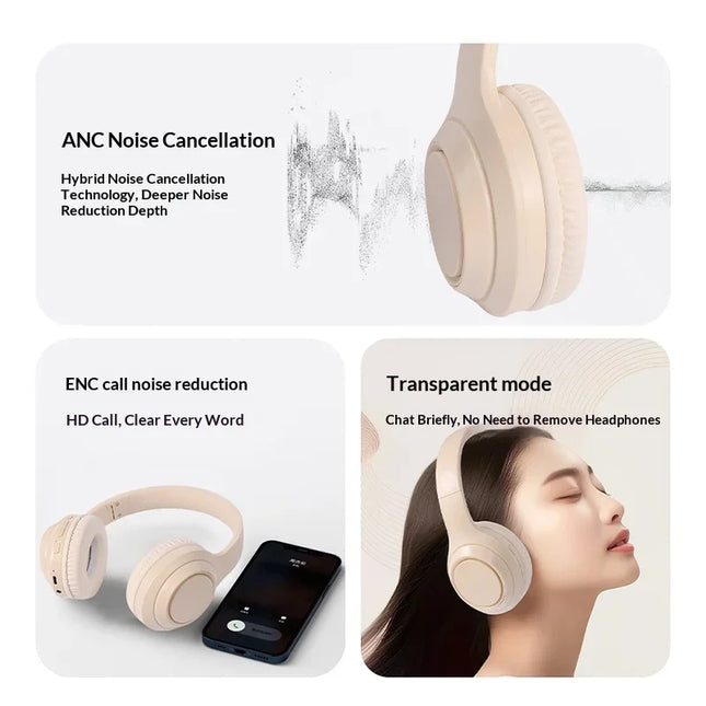 Lenovo Bluetooth 5.3 Earphones Over-ear Foldable Computer Wireless Headphones Gaming Headset 360° Stereo Sound Headset Original