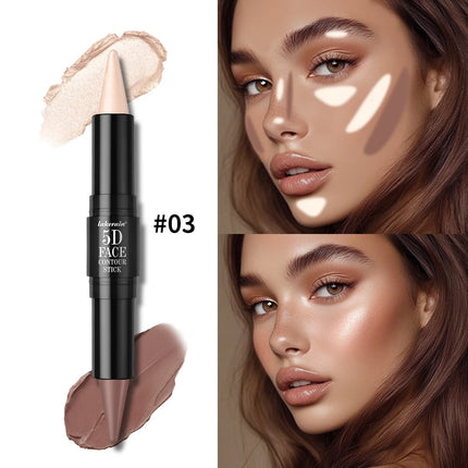 Dual-Ended Sharp Tip Contour Highlighter Waterproof And Sweatproof Long Lasting-Up To 12 Hours Multi-Use Contour Stick Makup