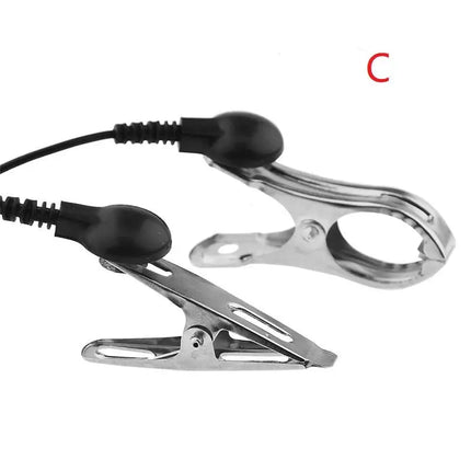 Adult Games Electric Shock Set Nipple Clip Chain Nipple Clamps Adjustable Nipple Clamps For Exciting Sexual Pleasure
