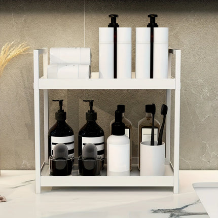Countertop Bathroom Shelf, Integrated Vanity Table, Double-layer Skin Care Rack, Cosmetics Organizer for Home & Office Daily Use